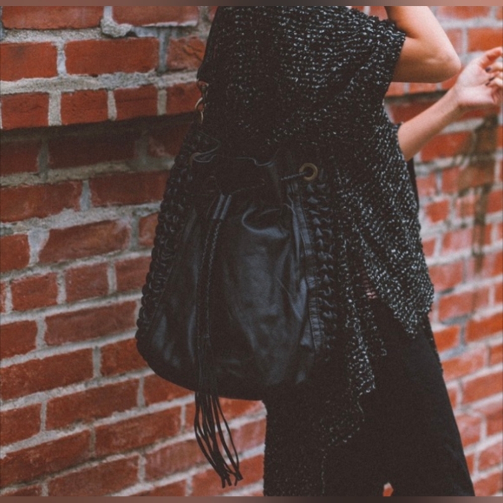 Liebeskind Louisa Leather Fringe Bucket Bag
